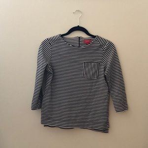 black and white 3/4 sleeve shirt